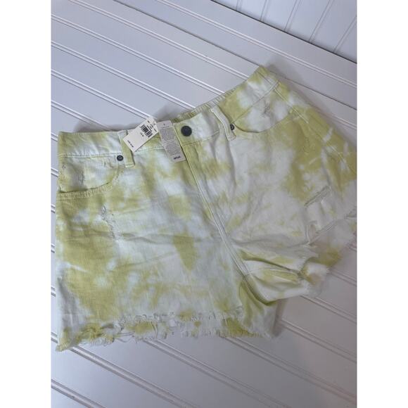 NWT Aerie Distressed Tie-Dye Denim Shorts & Ribbed Scoop Neck Tank Bundle Size M - Picture 6 of 8